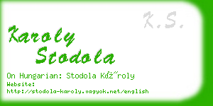 karoly stodola business card